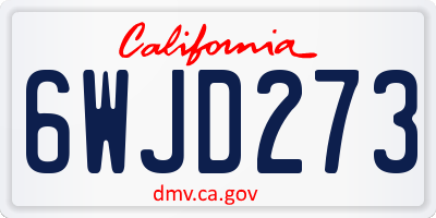 CA license plate 6WJD273