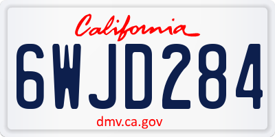 CA license plate 6WJD284