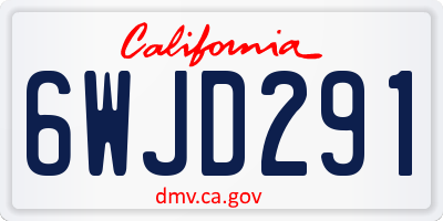 CA license plate 6WJD291