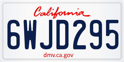 CA license plate 6WJD295