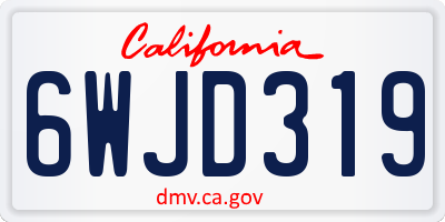 CA license plate 6WJD319