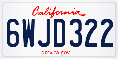 CA license plate 6WJD322