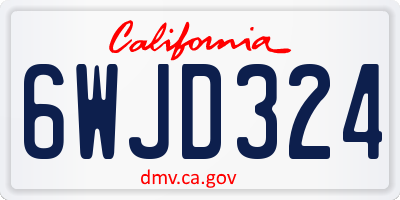 CA license plate 6WJD324
