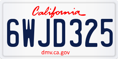CA license plate 6WJD325