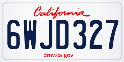 CA license plate 6WJD327