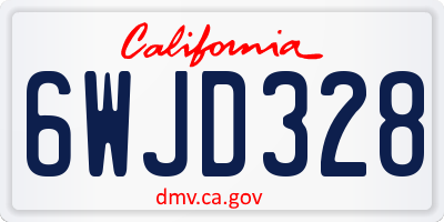CA license plate 6WJD328