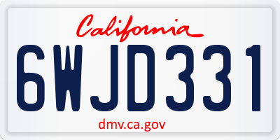 CA license plate 6WJD331