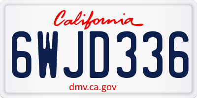 CA license plate 6WJD336