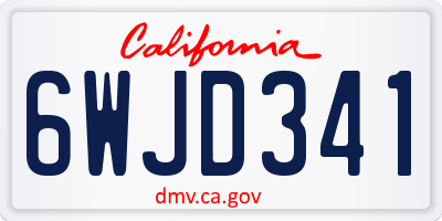 CA license plate 6WJD341