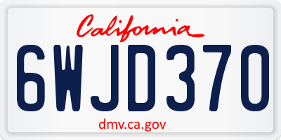 CA license plate 6WJD370