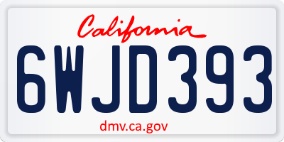 CA license plate 6WJD393
