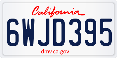 CA license plate 6WJD395