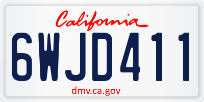 CA license plate 6WJD411