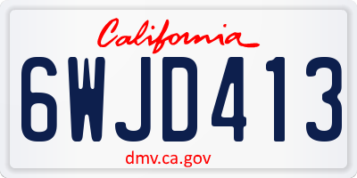 CA license plate 6WJD413