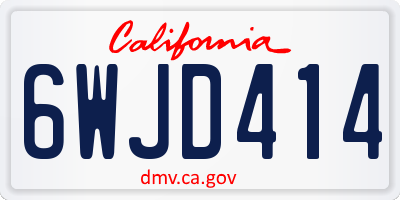 CA license plate 6WJD414