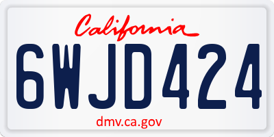 CA license plate 6WJD424