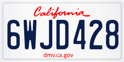 CA license plate 6WJD428