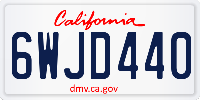 CA license plate 6WJD440