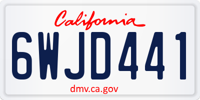 CA license plate 6WJD441
