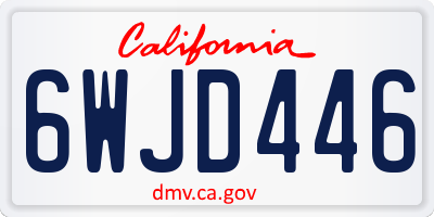 CA license plate 6WJD446