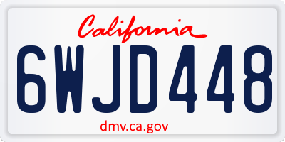CA license plate 6WJD448