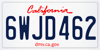 CA license plate 6WJD462