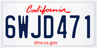 CA license plate 6WJD471