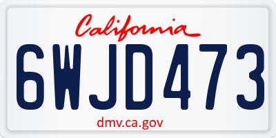 CA license plate 6WJD473