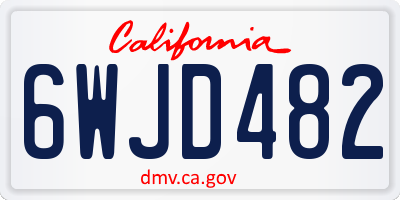 CA license plate 6WJD482