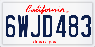 CA license plate 6WJD483