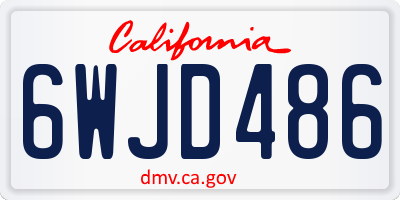 CA license plate 6WJD486
