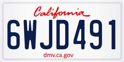 CA license plate 6WJD491