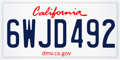 CA license plate 6WJD492