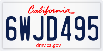CA license plate 6WJD495
