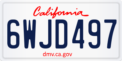 CA license plate 6WJD497