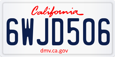 CA license plate 6WJD506