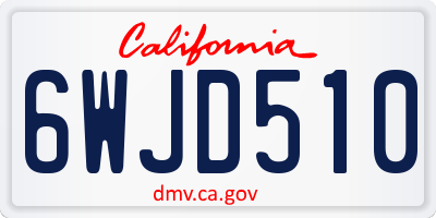 CA license plate 6WJD510