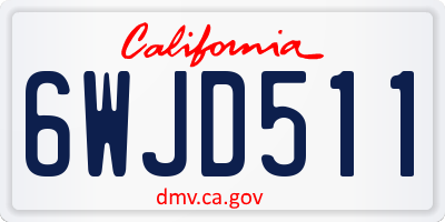 CA license plate 6WJD511