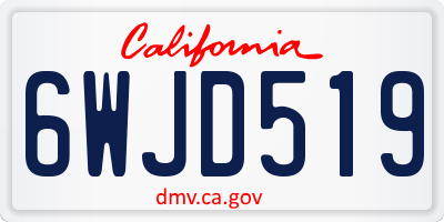 CA license plate 6WJD519
