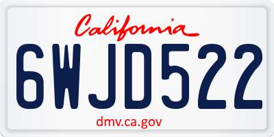 CA license plate 6WJD522