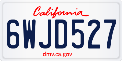 CA license plate 6WJD527