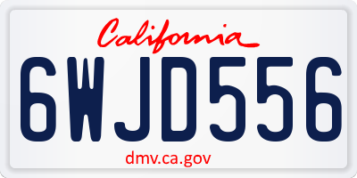 CA license plate 6WJD556