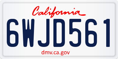 CA license plate 6WJD561