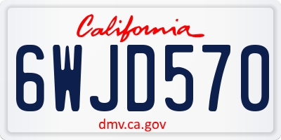 CA license plate 6WJD570