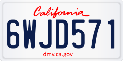 CA license plate 6WJD571