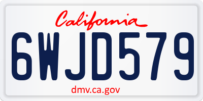 CA license plate 6WJD579