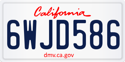 CA license plate 6WJD586