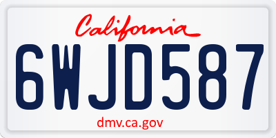 CA license plate 6WJD587