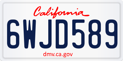 CA license plate 6WJD589