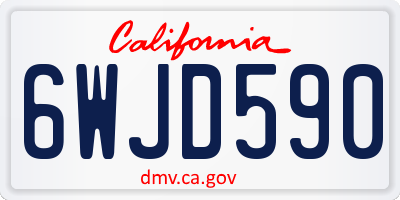 CA license plate 6WJD590